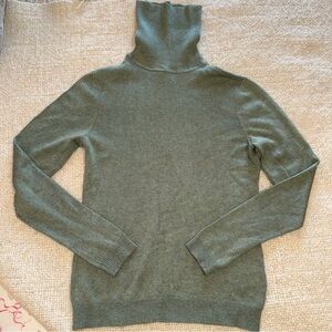 Ralph Lauren Green Silk + Cashmere Turtleneck Sweater xs
